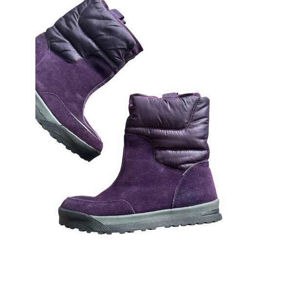 LANDS END Women's  Purple Lined Water Resistant Winter Snow Boots Size 8 - Picture 2 of 8
